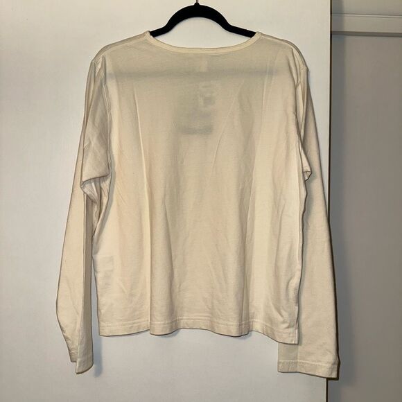 Woolrich Vintage Large Honey Lane Cream Snowflake Long Sleeve Womens Tee NWT - Picture 5 of 10